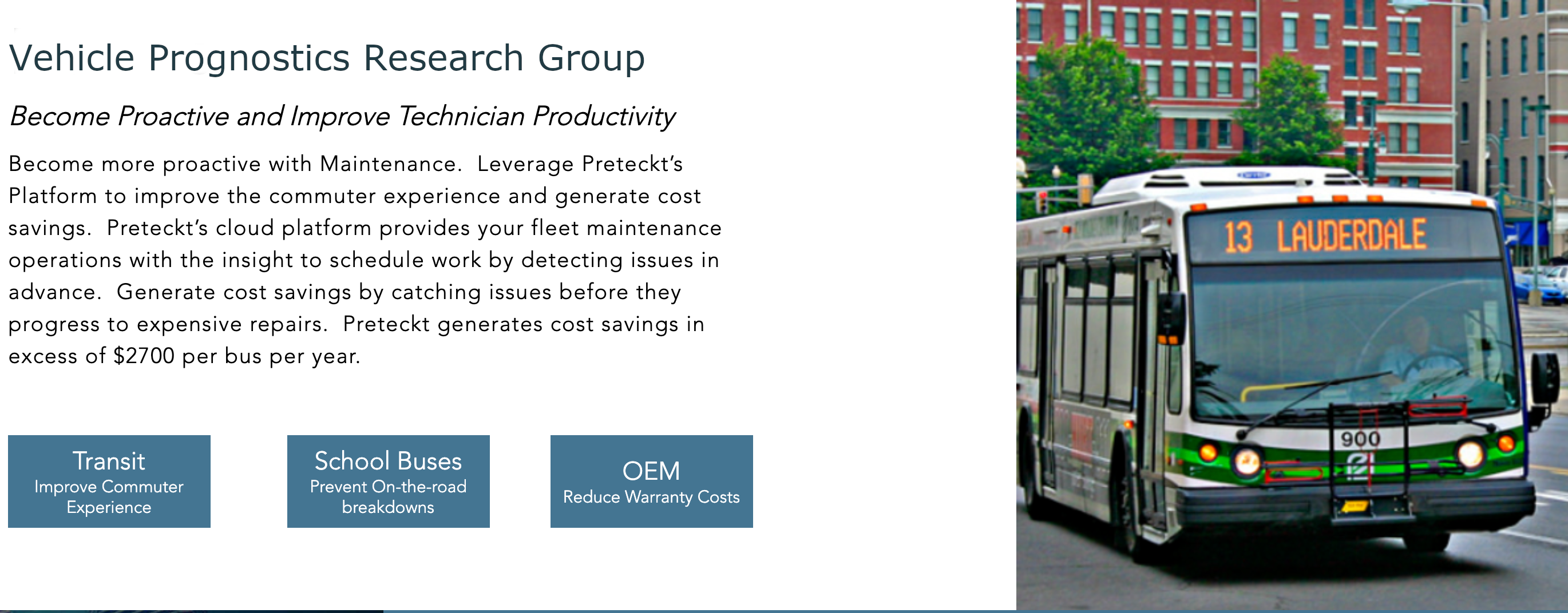 Vehicle prognostics research group